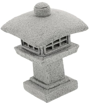 Happyyami 1ensemble Pagode Miniature pour Décoration De Jardin Ornement De Paysage Zen pour Bonsaï Pavilion avec Lumière LED pour Balcon Et Extérieur