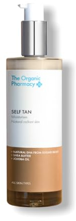The Organic Pharmacy Self Tan 100ml – Natural Self Tanner with DHA from Sugar Beet, Hydrating Shea Butter & Jojoba Oil for Radiant, Streak-Free Glow