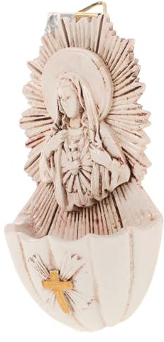 GREENADSCAPE Holy Water Basin Decoration Catholic Wall Hanging Decoration Holy Water Font Catholic Decors Catholic Holy Water Font Holy Water Font Wall Hanging Holy Water Font Hanging Decor