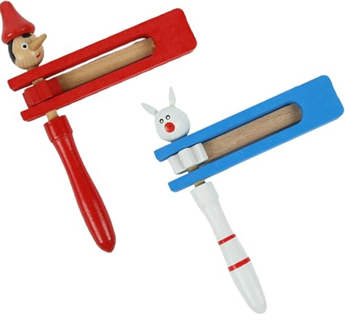 2 Stück Klapper, Rassel, In Rot Und Blau-Weiß, Für Kinder Und Erwachsene, Perfekt Für Spiele, Partys Und Sportveranstaltungen, Ideal Als Geschenk Oder Für Gruppenaktivitäten