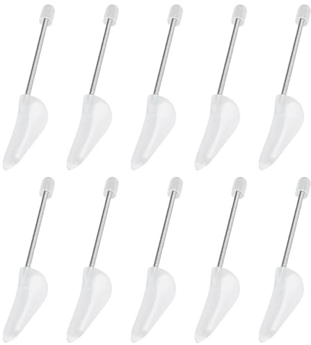 SUNNYNEST 10 Pair Shoe Trees Adjustable Transparent Spiral Spring Shoe