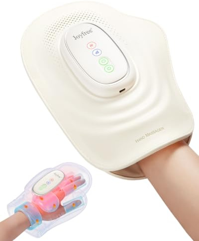 Joyfree Hand Massager with Heat & Air Compression, Upgraded Cordless Lightweight Wrist Massage Large Heated Gloves for Full Hand with 3 Modes 3 Intensity 3 Heat, Gifts for Women Men