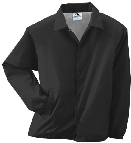 Augusta Sportswear Augusta Youth Nylon Coaches Jacket, Black, Medium