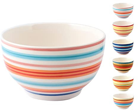 Home 9582066 Scodella 100 Righe, Stoneware, Multicolore, 14.5 cm
