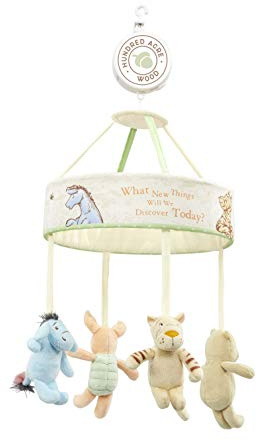 Rainbow Designs Winnie The Pooh Baby Mobile with Rotating Characters & Lullaby - Nursery Cot Decoration - Soothing Sleep Aid with Pooh, Piglet, Tigger & Eeyore - Charming Winnie The Pooh Gift