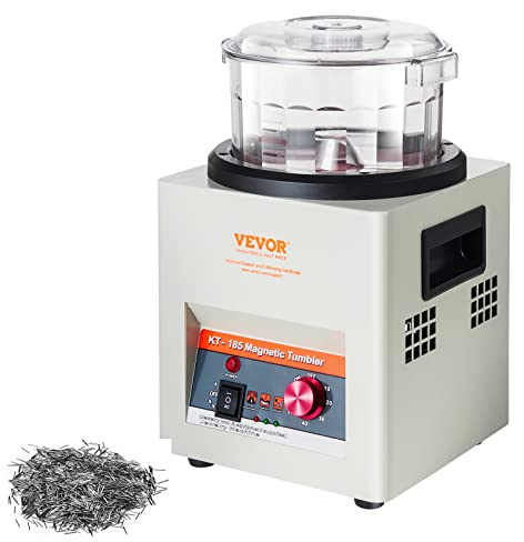 VEVOR Polisseur de Bijoux Magnétique 800 g Machine de Polissage à Bijoux Rotatif Polisseuse à Tambour Rotative Professionnelle avec Rotation Bidirectionnelle 2000 tr/min pour Bijoutier Bijouterie