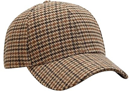 ARTYLY Una Gorra De Béisbol A Cuadros Llamativa, Una Visera De Moda. Naranja Pata De Gallo