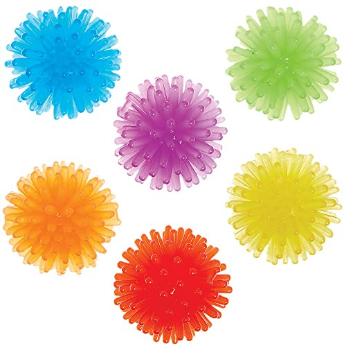 Baker Ross FX769 Regenbogenfarbene Igelbälle - 12er-Packung, Partytütenfüller für Kinder