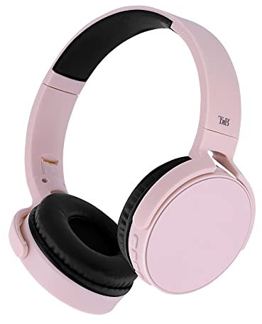 T’NB - Casque sans Fil Bluetooth 5.0, Modèle Single 2, 8 Heures D’Ecoute. Ajustable, Port Jack, Confortable, Microphone et Commandes Intégrées, pour Le Sport et Entraînements – Rose
