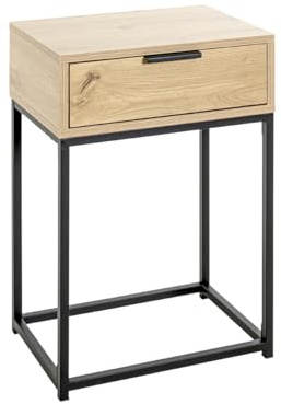 HAKU Konsole Eiche, schwarz, Metall, Spanplatte - Maße: B 40 cm x H 60 cm x T 28 cm, Style: Modern