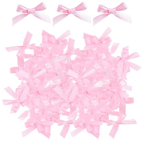 200 fiocco rosa, mini decorazioni colorate, fiocchi satinati, 4 cm, regali per matrimoni