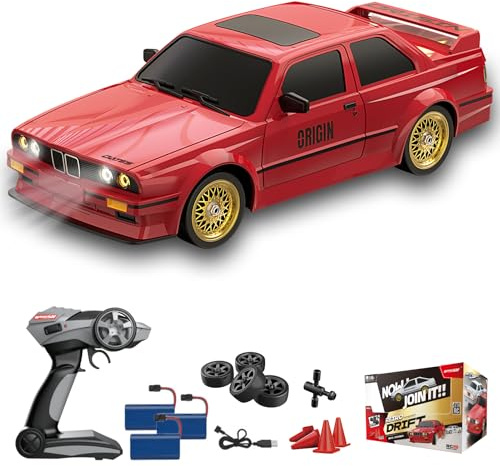 Hylukon Radiostyrd RC Drift Car 2,4 GHz 30 km/h - 1/16 Driftbil med Främre och Bakre Lampor Retrostil