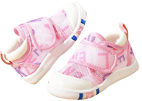 Sandali per Bambini, Scarpe Primi Passi per Bambini, Scarpe Piatte per Bambini, Scarpe da Ragazzo, Scarpe a PiediNudi, Sandali Estivi Sportivi, Sandali per Neonati, Suola Morbida, (02-Pink, 21 Infant)