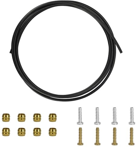BESNIN 2.5m Hydraulik Bremsleitung mit Olive Steckereinsatz, Bremsschlauch Reparatursatz Fahrrad Hydraulischer Scheibenbremsschlauch mit Oliven-Anschlusseinsätzen Zubehör (Schwarz)