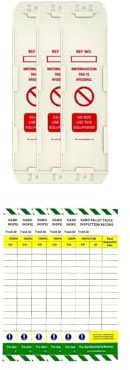 LIVELIFEBETTER® Hand Pallet Truck Inspection Record Tags - Holder and Inserts (3 Holders, 6 Inserts)