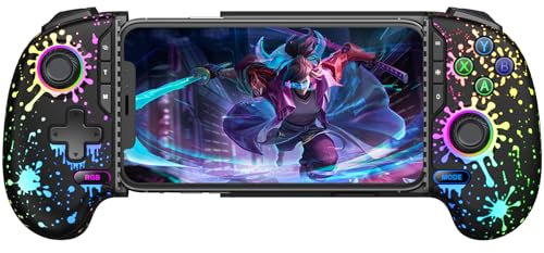 HASACOOL Manette de téléphone portable pour iPhone, manette pour Android avec joystick à effet Hall Effect, prise en charge Xbox Cloud/MFi Apple Arcade/Call of Duty/Roblox (encre)