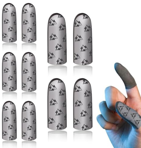 KUMSODE 10 Piezas Gaming Finger Sleeves para el Juego móvil - PUBG Finger Sleeve - Finger Sleeve Gaming - PUBG Mobile Gaming Finger Sleeve - Dedales Para Jugar Al Movil