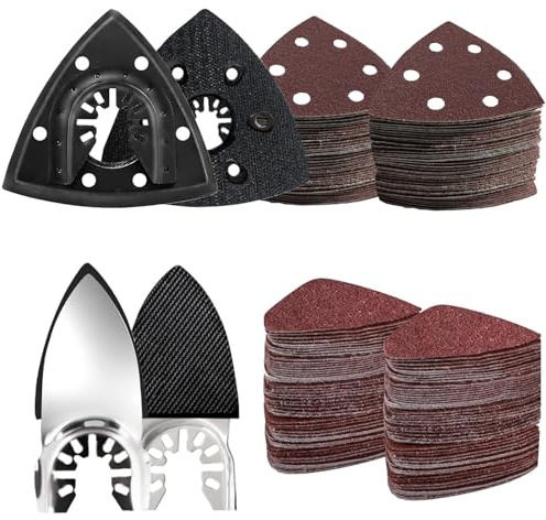 EILUO 127Pcs Oscillating Tool Sanding Pad Kit, Multitool Sanding Pad Set