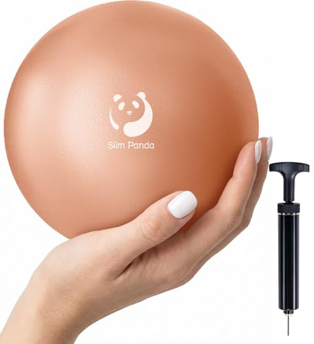Slim Panda Palla da ginnastica piccola, 15 cm, palla per pilates con cannuccia gonfiabile, morbida palla yoga per casa, fitness, allenamento di equilibrio