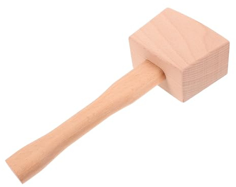 Lurrose Maillet en Bois Massif de Hêtre 9,5 Pouces Poignée Ergonomique – Marteau à Main pour Menuiserie, Sculpture et Bricolage – Outil Polyvalent pour Travail du Bois, Rénovation