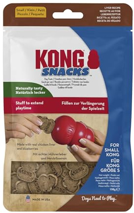 KONG Snacks - All Natural Dog Biscuit Treats - Chicken Liver Flavour, For Small-Medium KONG Toys
