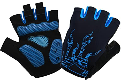 QCHOMEE Gants de Cyclisme Demi-Doigts Homme Femme Mitaines Courts de Sport Vélo Moto VTT Fitness Musculation Antidérapant Respirant Antichoc Moufles de Conduite Équitation Gym Eté