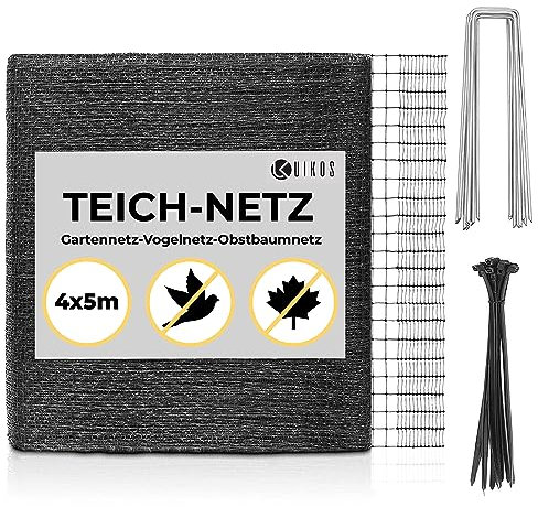 Uikos Anti Oiseaux 4x5m I Matériel de montage inclus I Filet de jardin I Filet de Protection I Filet d'étang