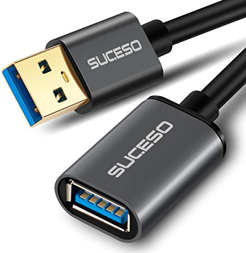 SUCESO USB 3.0 Verlängerung Kabel 3M Kabel Verlängerungskabel USB 3.0 A Stecker auf A Buchse 5Gbps für Kartenlesegerät,Tastatur,USB-Stick, Externe Festplatte, USB Hub, Drucker,Scanner,Kamera usw