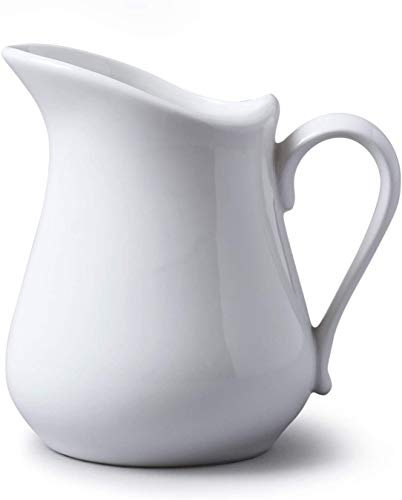 Glow Traditional Gravy Jug - 250ml White Ceramic Gravy Jug for Cream Custard and Gravy - Perfect Jug for Christmas Weddings Sunday Lunch Roast Dinner Tea Restaurants - Dishwasher and Microwave Safe