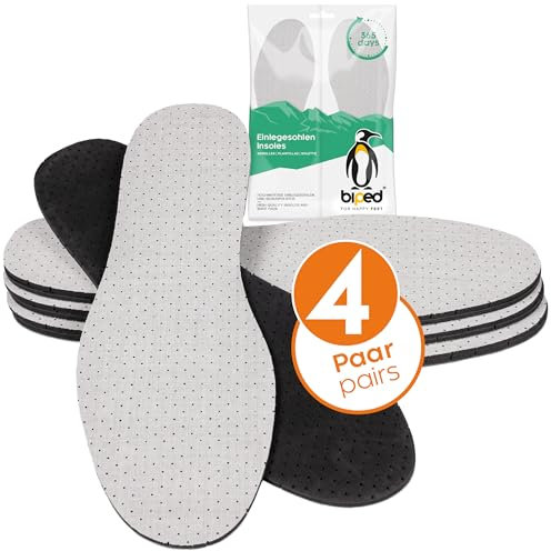 biped 4 paires de semelles en charbon actif - Semelles pour hommes et femmes contre la transpiration et les odeurs - Semelles latex souples pour des pieds frais z2727(42)