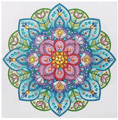 VETPW DIY 5D Diamante Pintura Kit, Flores de Mandala Bricolaje Diamond Pasted Painting Bordado De Punto De Cruz Diamante Arts Craft para Decoración de la Pared del Hogar (30x30CM)