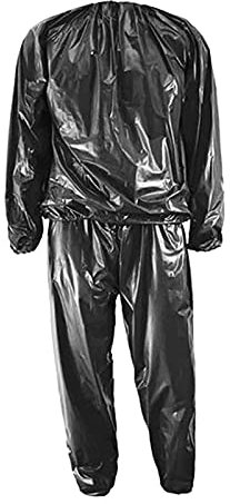 Colcolo Schwere Fitness Saunaanzug Ganzkörper Sweat Anzug Übung Gym Anti PVC für Frauen Trainingsanzug, Schwarz M.