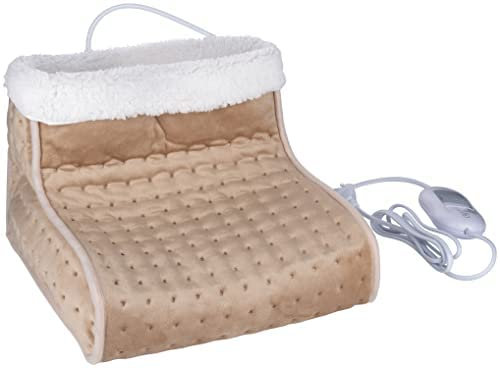 Commodoor Wohltuende Wärme: Elektrischer Fußwärmer mit 3 Temperaturstufen, Abschaltautomatik, Überhitzungsschutz, flauschig weichem Fußsack und waschbarem Innenfutter - passend für alle Schuhgrößen