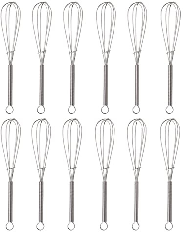 ZLKSKER Frusta in filo metallico, mini frusta in acciaio inox, frusta per uova (12,7 cm/12 pezzi)