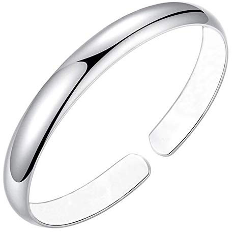 XINGNIAO 925 Silber Mode Glatte Manschette offener Armreif glänzendes Armband Stil1