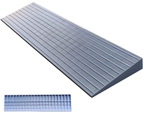 Umweltfreundliche Schwellenrampe aus Gummi, Rutschfeste Schwellenrampe für Rollstuhlfahrer, für Türen, Treppen, Stufen, Kehrroboter, Rollstühle und Elektroroller ( Color : Grau , Size : 80x18x3cm )
