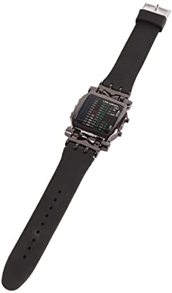 Binary Watch, Crab Shape LED Digital Watch, Electronic Binary Wrist Watch Silicone Strap for Boys Men
