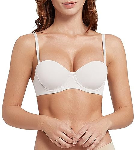 hahuha Reggiseno da donna con reggiseno bralette imbottito senza ferretto senza cuciture confortevole reggiseno morbido coppa reggiseno donna senza spalline, bianco, K