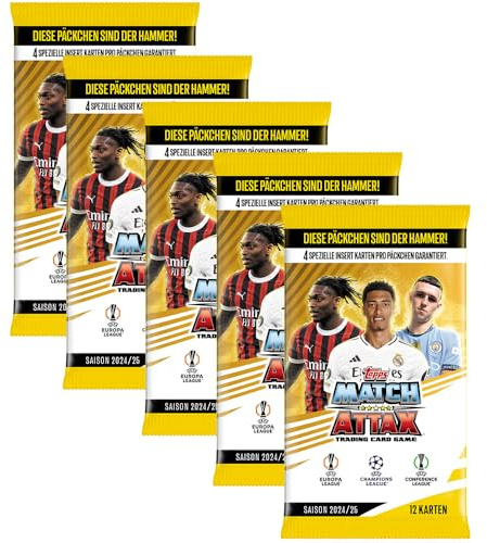 Match Attax Champions League 2024/25 - Trading Cards - 5 Booster
