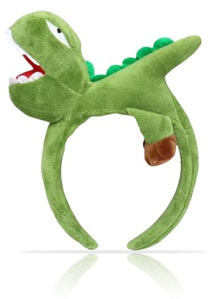 GlamRays Bandeau élégant Foulard créatif Bandeau dinosaure Accessoire de cheveux, vert, 1 unité (Lot de 1), Unisex, Enfant