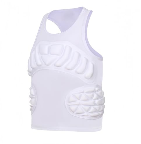 Topeter Heart Guard Sternum Protection Tank Tops for Goalies Catchers, Softball Chest Protector Shirt for Youth Kids White YXL