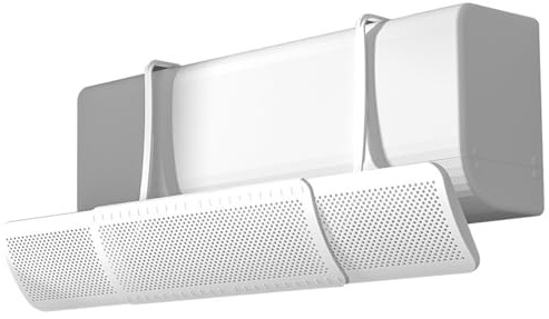 Deflector de viento de CA para unidades montadas en la pared, deflector de ventilación de aire ajustable (56-92 cm), instalación sin herramientas para un flujo de aire más suave y redirigido