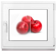 Framex Badrumsfönster vit 2-vägs frostat glas 65 x 50 cm DIN höger, källarfönster plastfönster PVC satinato 650 x 500 mm 32 mm vridbar lutning (vänsterhandtag)