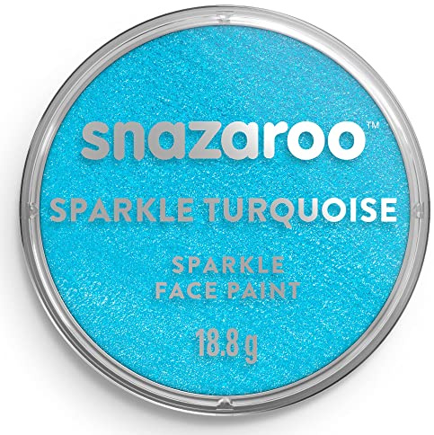 Snazaroo - Pittura Per Viso e Corpo, Trucchi da Viso per Travestimenti, per Bambini e Adulti, 18 ML, Colore Turchese Scintillante