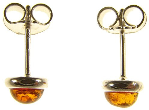 Baltic amber and sterling silver 925 cognac stud earrings