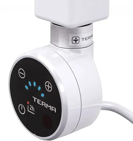 Heizpatrone, Heizstab für Badheizkörper Moa, weiß, Heizelemente für Heizungen Heizkörper Badheizkörper Handtuchtrockner mit Thermostat elektronischer Temperaturregler und Timer (300 Watt)