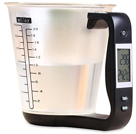 Jarra medidora de cocina, báscula electrónica, báscula digital trasera, dispositivo de pesaje, termómetro con pantalla LCD, taza medidora, accesorios de cocina