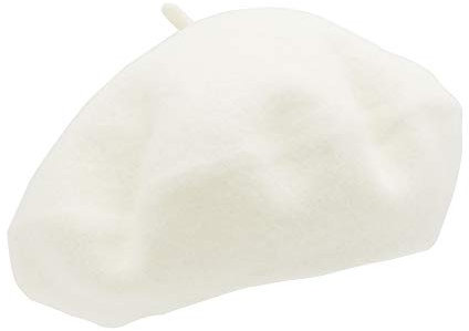 Umeepar Damen Wolle Französischen Baskenmütze (Weiß)