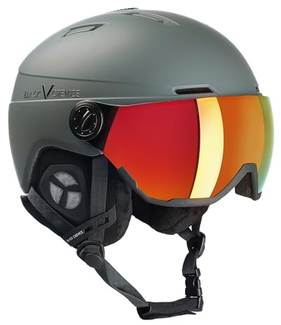 Black Crevice Skihelm Calgary mit Visier, Gun mat/Silver, S/M (54-57)…