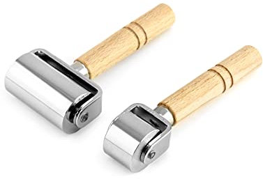 QWORK® 2 Stück Andrückrolle Laminierwalzen für Lederkleber, DIY-Lederverarbeitung Laminieren Roller (60 mm, 26 mm)